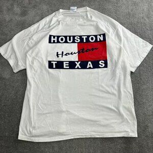 Houston Texas Graphic Tee Shirt Size XL Tommy Hilfiger Graphic Y2Kk 1990s VTG